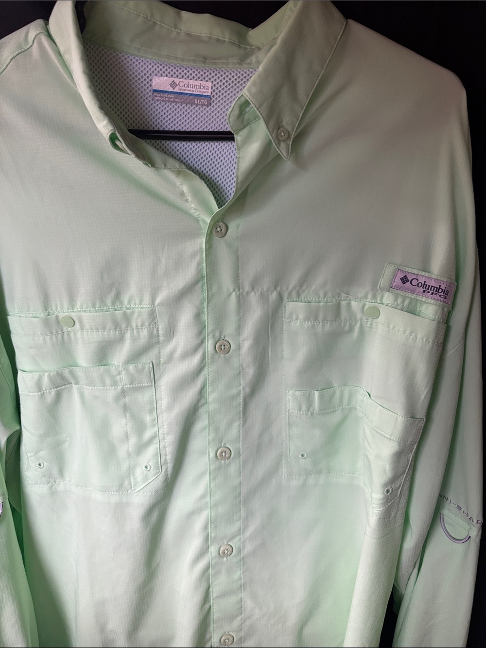Columbia Men's Button-Down Shirt - Mint Green